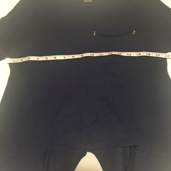 🎯3 for $30🎯 sweater Women S navy blue penguin tail sheer back soft lightweight - Picture 4 of 6